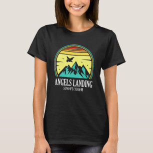 Engelen Landing Utah 2022 Retro Vintage Donkere Pr T-shirt