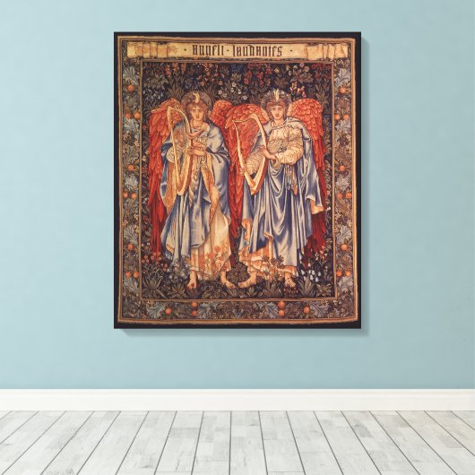 Engelen Laudantes (Prijzende engelen) van Burne Jo Canvas Afdruk (Insitu (Houten vloer))