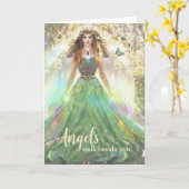 Engelen Lopen Langs Jou Genezende Groene Woud Enge Kaart (Gele Bloem)