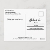 Engelen lopen met je beschermengel Blauwe Vleugel Briefkaart (Achterkant)