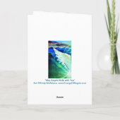 Engelen lopen met je Beschermengel Blauwe Vleugel  Kaart (Achterkant)
