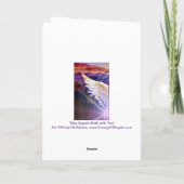 Engelen lopen met je beschermengel Paarse vleugel Kaart (Achterkant)