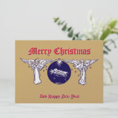 Engelen met Baby Jezus Kerstgeboorte Feestdagenkaart (Staand voorkant)