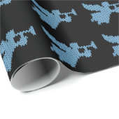 Engelen met trompet Christelijk Vrolijk Kerstfeest Cadeaupapier (Rol Hoek)