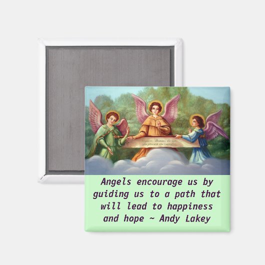 Engelen moedigen magneet aan (Voorkant / Achterkant)