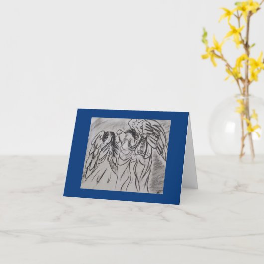 Engelen Notecard Kaart (Gele Bloem)