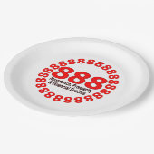 Engelen nummer 888 - overvloed en geluk papieren bordje (Gekanteld)