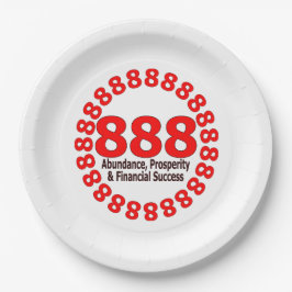 Engelen nummer 888 - overvloed en geluk papieren bordje