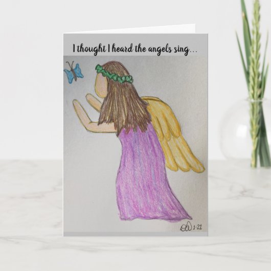 Engelen omringen je gevouwen Wenskaart Kaart (Voorkant)