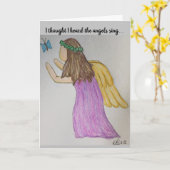Engelen omringen je gevouwen Wenskaart Kaart (Gele Bloem)