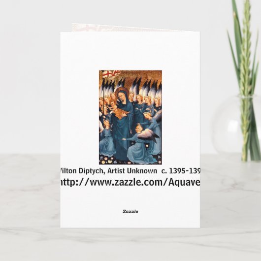 Engelen Omringend Maagd & Christus Kind Feestdagen Kaart (Achterkant)