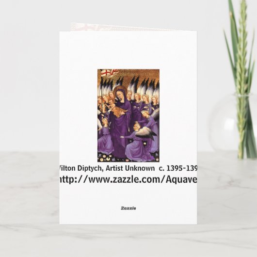 Engelen Omringend Maagd & Kind - Wilton Diptych Feestdagen Kaart (Achterkant)