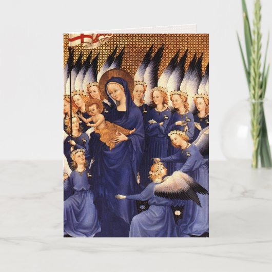 Engelen Omringend Maagd & Kind - Wilton Diptych Feestdagen Kaart (Voorkant)