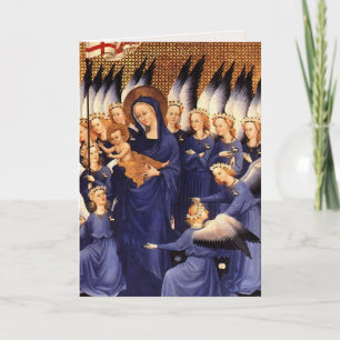 Engelen Omringend Maagd & Kind - Wilton Diptych Feestdagen Kaart