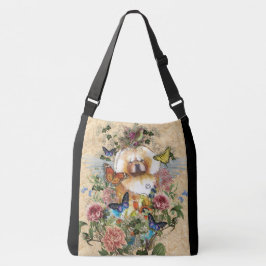 Engelen onder ons tonen kruislichaam en canvas tas