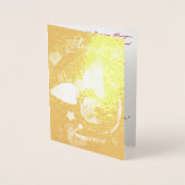 Engelen Onwetend Echte Folie Kerstkaart Folie Kaarten (Voorkant)