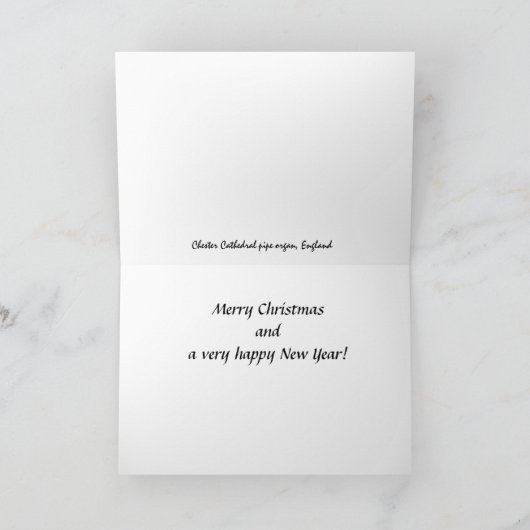 Engelen op Chester orgel Kerstkaart Feestdagen Kaart (Binnen)