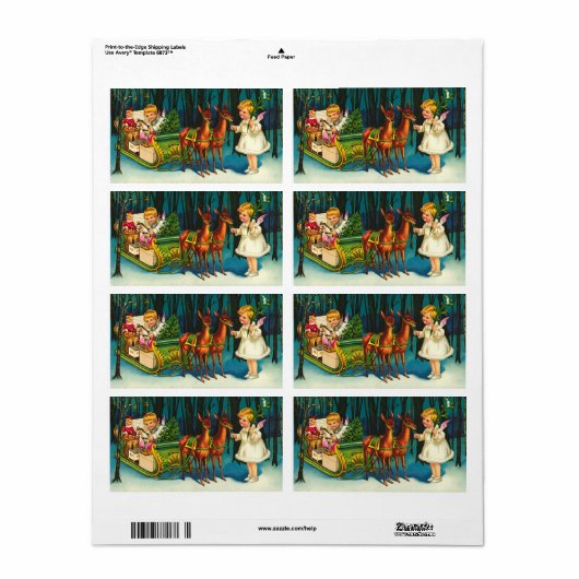 Engelen op de weg etiket (Full Sheet)