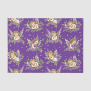  engelen patroon paarse tissuepapier