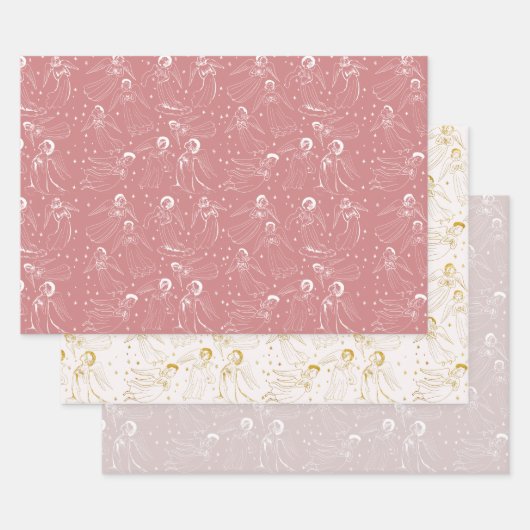 engelen patroon | set I Inpakpapier Vel (Set)