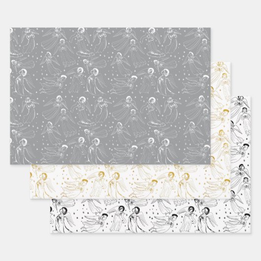 engelen patroon | set III Inpakpapier Vel (Set)