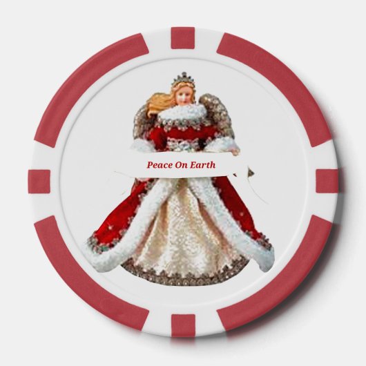 Engelen Poker Chips, rode gestreepte rand Chips (Voorkant)