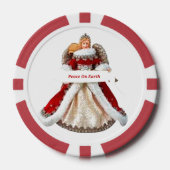 Engelen Poker Chips, rode gestreepte rand Poker Chips (Voorkant)