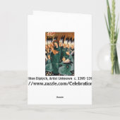 Engelen rond Maagd en Christus Kind Feestdagen Kaart (Achterkant)