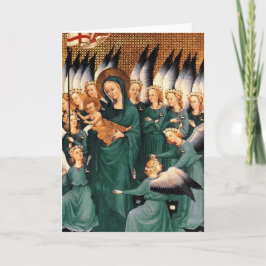 Engelen rond Maagd en Christus Kind Feestdagen Kaart