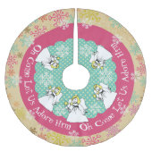 Engelen sneeuwvlokken laten ons Hem aanbidden boom Kerstboom Rok (Voorkant)