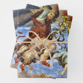 Engelen uit veronderstelling en aankondiging door  inpakpapier vel (In situ)