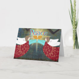 Engelen van de Kerstkaart van de Vrede Feestdagen Kaart