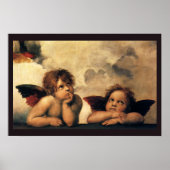 Engelen van de Sixtijnse Madonna door Raphael Sanz Poster (Voorkant)