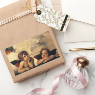 Engelen van de Sixtijnse Madonna door Raphael Sanz Rechthoekige Sticker