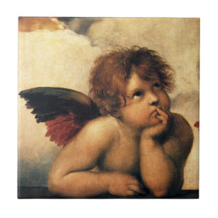 Engelen van de Sixtijnse Madonna door Raphael Sanz Tegeltje