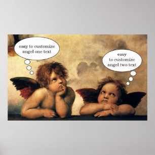 Engelen van de Sixtijnse Madonna van Raphael Sanzi Poster