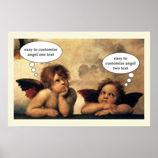 Engelen van de Sixtijnse Madonna van Raphael Sanzi Poster (Voorkant)