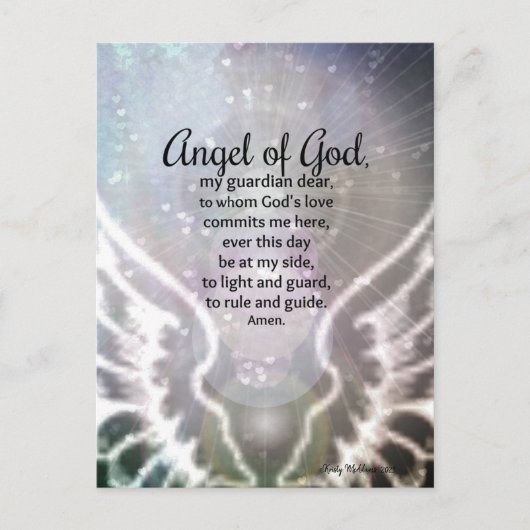 Engelen van God Gebed Beschermengel Modern Neutraa Briefkaart (Voorkant)