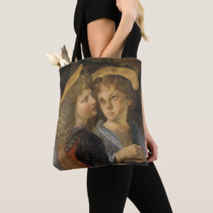 Engelen van Leonardo da Vinci's Doop van Christus Tote Bag