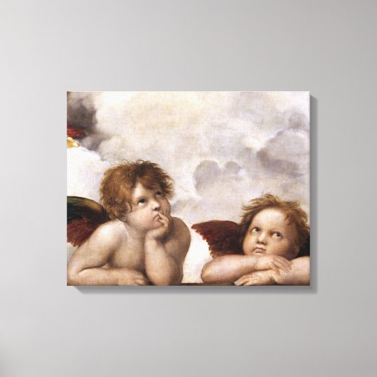 Engelen van Rafaël uit de Sixtijnse Madonna Canvas Afdruk (Voorkant)