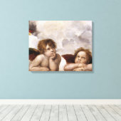 Engelen van Rafaël uit de Sixtijnse Madonna Canvas Afdruk (Insitu (Houten vloer))
