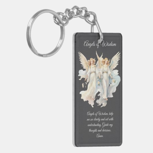 Engelen van wijsheid bidden Kaart Sleutelhanger (Voorkant Links)