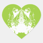 Engelen veranderen van kleur hart sticker (Voorkant)