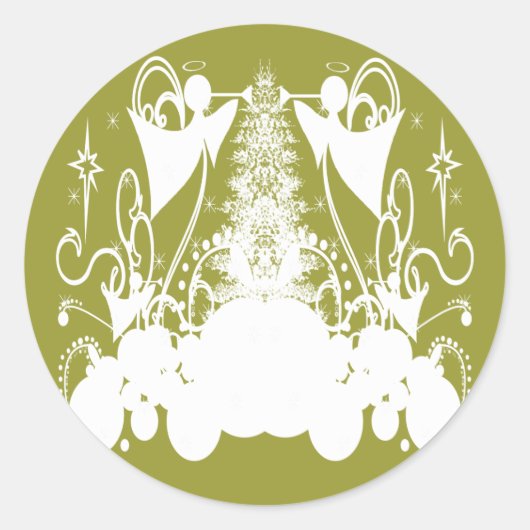 Engelen veranderen van kleur ronde sticker (Voorkant)