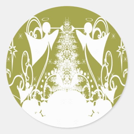 Engelen veranderen van kleur - ronde sticker (Voorkant)