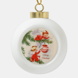 Engelen versieren de boom keramische bal ornament