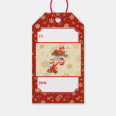Engelen versieren de kerstboom cadeaulabel (Voorkant)