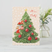 Engelen versieren de kerstboom kaart (Staand voorkant)