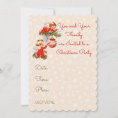 Engelen versieren de kerstboom kaart (Achterkant)