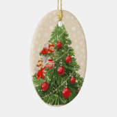 Engelen versieren de kerstboom keramisch ornament (Rechts)
